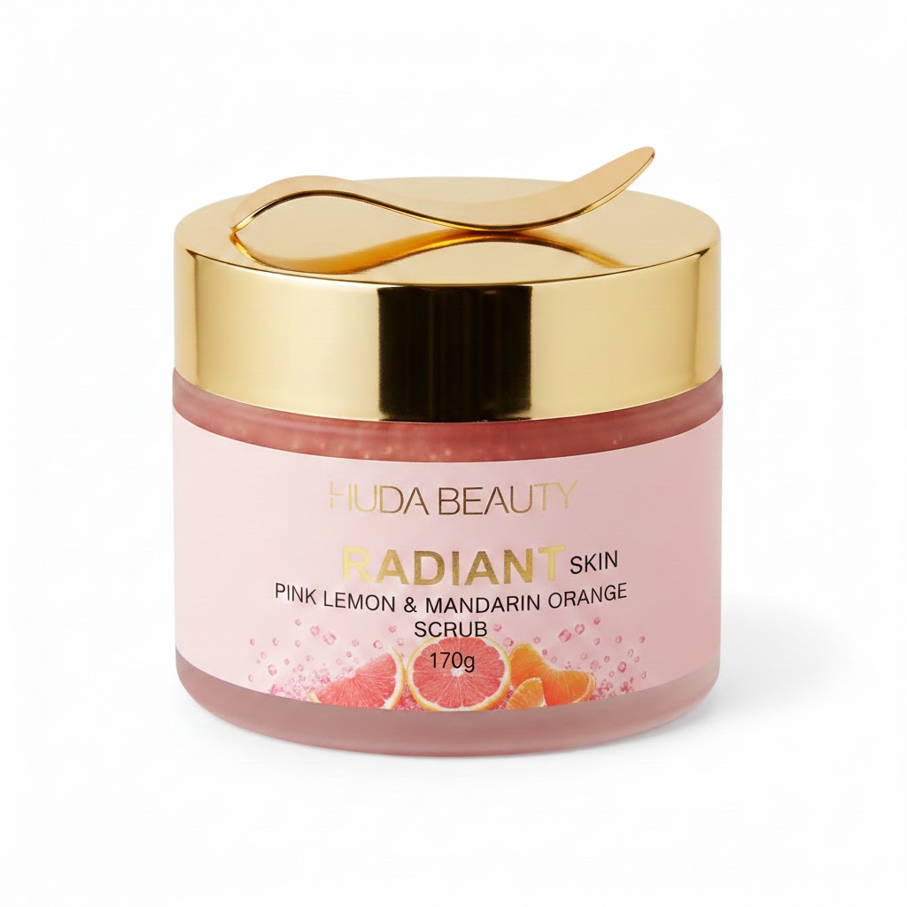 Huda Beauty Radiant Skin Pink Lemon And Mandarin Orange Scrub (170g)