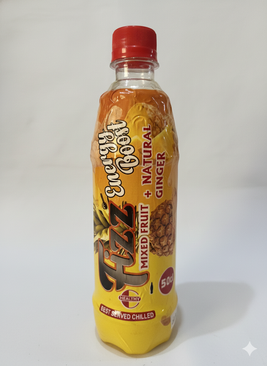 Fizzy Energy Boost - Mixed Fruit +natural Ginger (50cl)