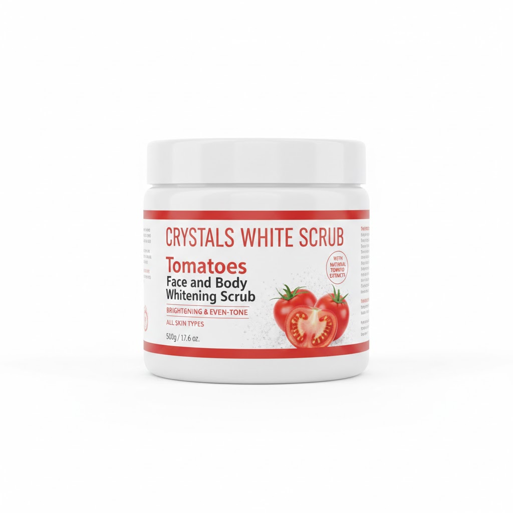 Crystal White Scrub Tomatoes Face And Body Whitening Scrub (500ml)