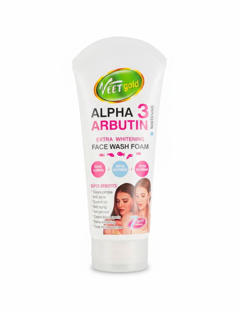 Veet Gold Alpha Arbutin 3 Whitening — Extra Whitening Face Wash Foam (200ml)