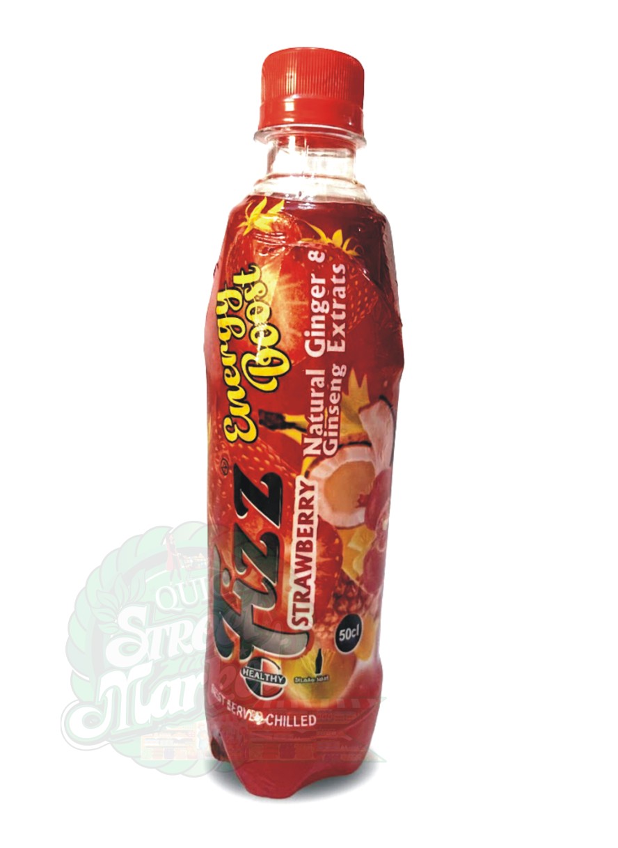 Fizzy Energy Boost - Strawberry Natural Ginger & Ginseng Extrats (50cl)