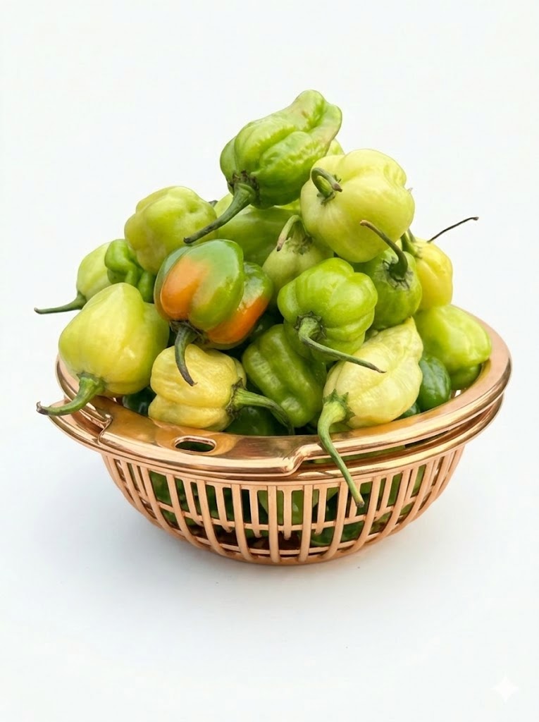 Ata Dudu (green Habanero Pepper)   Small Basket
